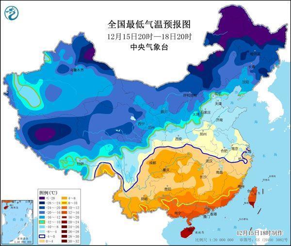 寒潮蓝色预警：我国中东部大部地区将降温6至10℃