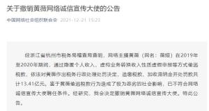 黄薇被撤销网络诚信宣传大使